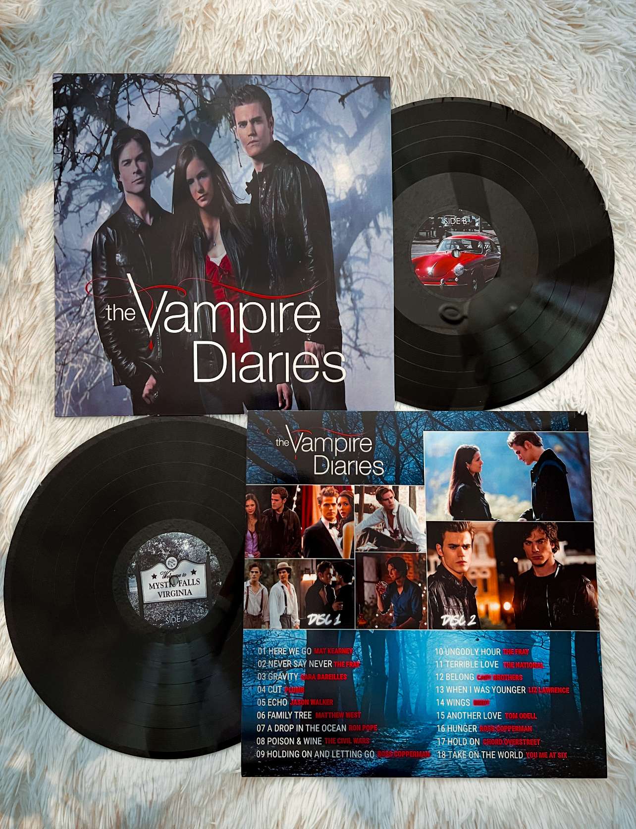 Custom Vampire Diaries vinyl record cover with black pressing